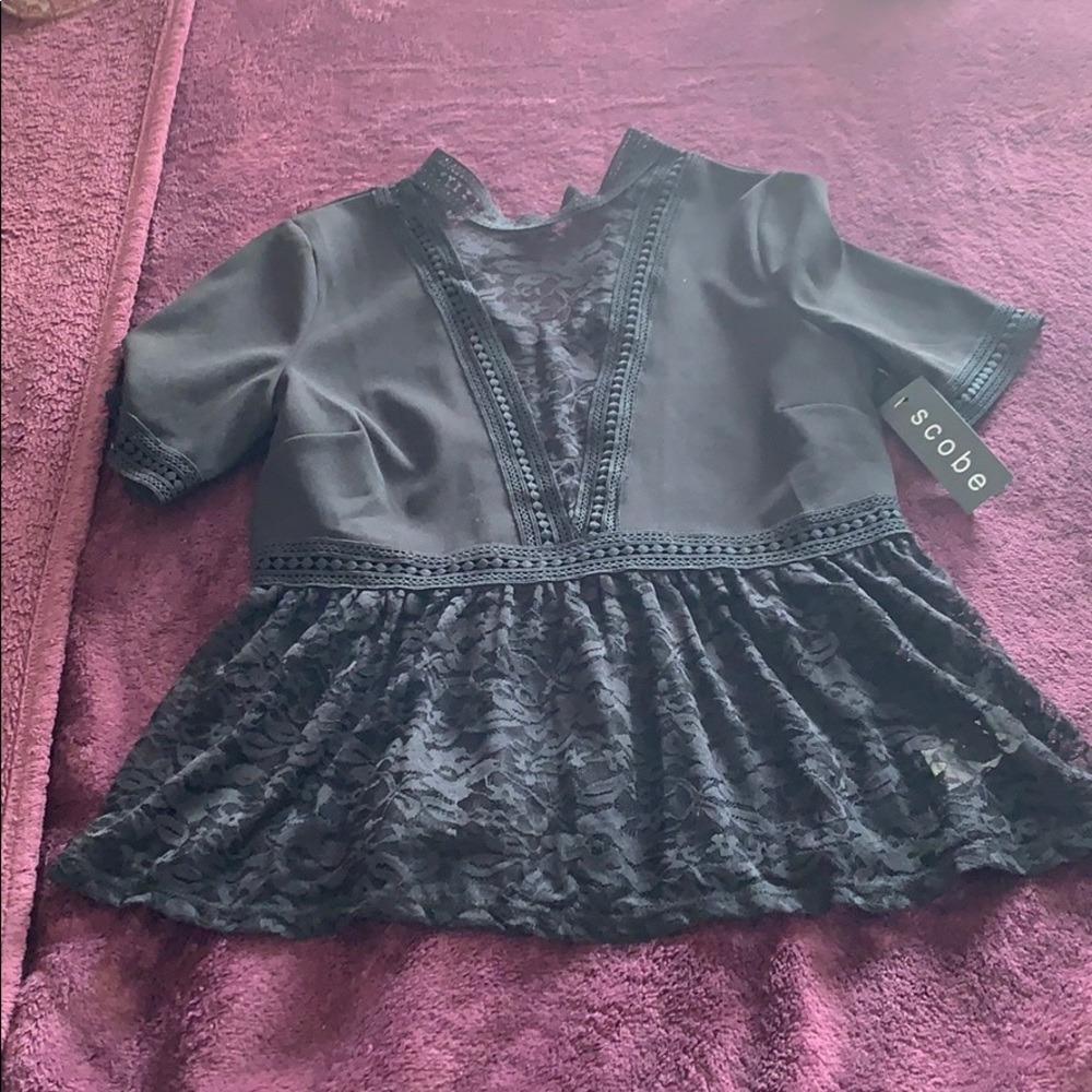 Black mesh panel top